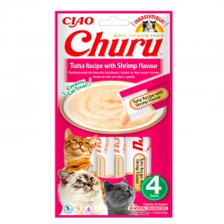 Churu Snack Cremoso para Gatos con Atún y Gambas