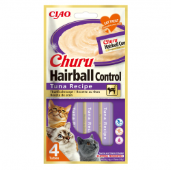 Churu Hairball Snack Cremoso para Gatos con Atún