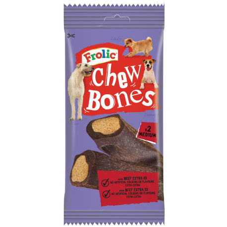 Frolic Frolic Chew Snack para Perros con Buey