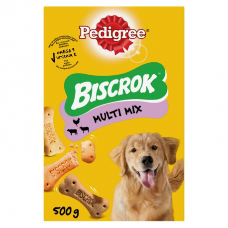 Pedigree Biscrok Multi Mix Snacks para Perros con Pollo Buey y Cordero