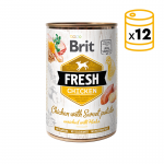 Brit fresh pollo con patata latas para perro