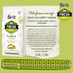 Brit fresh active run work pato mijo pienso para perros
