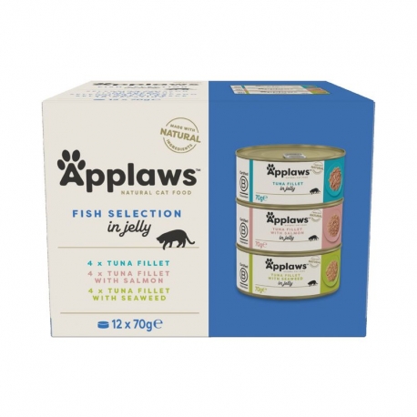 Applaws Multipack Latas de Comida Húmeda en Gelatina para Gatos con Pescado