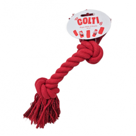 Colti Cuerda de Nudos Rojo y Blanco Juguete para Perros
