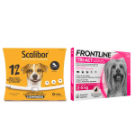Pack Súper Protección: collar Scalibor 48cm + Frontline Tri-Act 3 pipetas (2-5kg) para perros mini