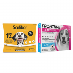 Pack Súper Protección: collar Scalibor 65cm + Frontline Tri-Act 3 pipetas (10-20kg) para perros medianos