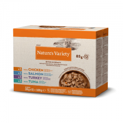 Multipack de Comida Húmeda en Salsa para Gatos con Sabor a Pollo Pavo Atún y Salmón Nature´s Variety