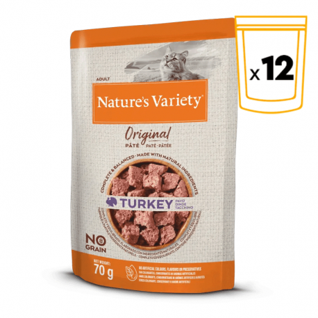 Pack sobres Natures Variety Original para gato adulto con pavo