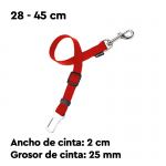 Enganche Cinturon Seguridad Coche Gloria Rojo
