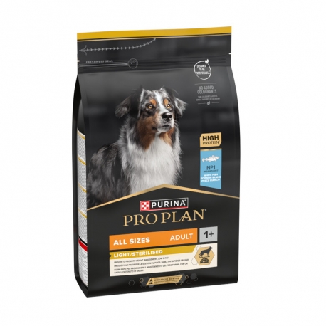 PRO PLAN LIGHT/STERILISED Pienso Para Perros con Pescado Blanco