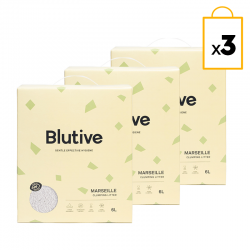 Arena aglomerante Blutive para gatos aroma Marsella 6L