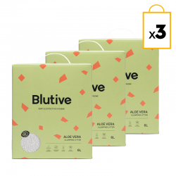 Arena aglomerante Blutive® para gatos aroma Aloe Vera 6L