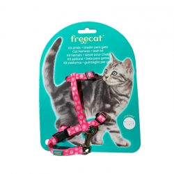 Freecat Kit Arnés + Correa para Gatos color Rosa