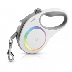Fida Correa Extensible Para Perros Medianos y Grandes con Luz LED Color Blanco