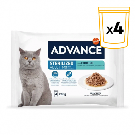 Comida Húmeda de Bacalao para Gatos Esterilizados Advance