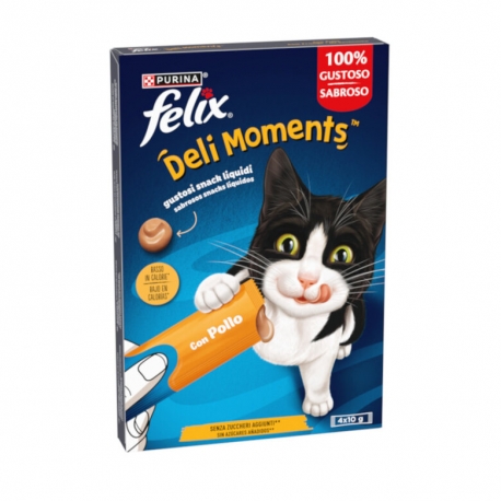 Felix Deli Moments Snack Líquido para Gatos con Pollo