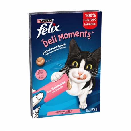 Felix Deli Moments Snack Líquido para Gatos con Salmón