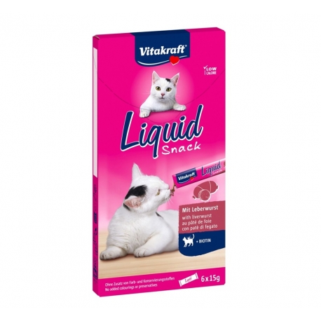 Vitakraft Liquid Snack Cremoso para Gatos de Paté con Biotina