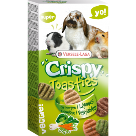 Versele Laga Crispy Toasties Galletas para Conejos y Roedores con Vegetales