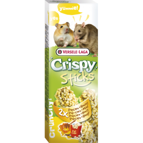 Versele Laga Crispy Sticks Snack para Hámsters y Ratas con Pop Corn y Miel