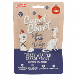 Cupid and Comet Zanahoria Twists Navidad Snack para Perros con Pavo
