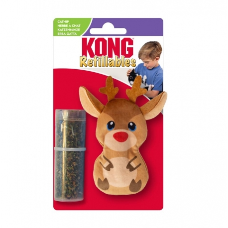 Kong Refillables Reno Peluche para Gatos de Navidad con Catnip