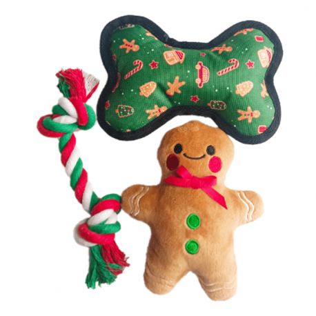 Pack de Juguetes para Perros de Navidad 3 Unidades Pawise