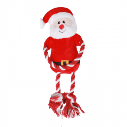 Peluche con Cuerda para Perros Papá Noel de Navidad Pawise