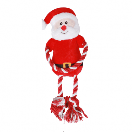 Peluche con Cuerda para Perros Papá Noel de Navidad Pawise