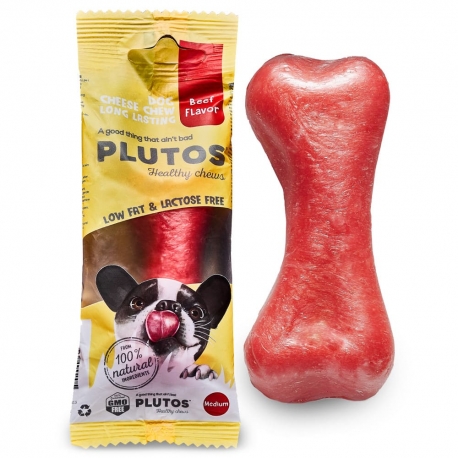 Plutos Medium Hueso para Perros Medianos Snack con Queso y Ternera