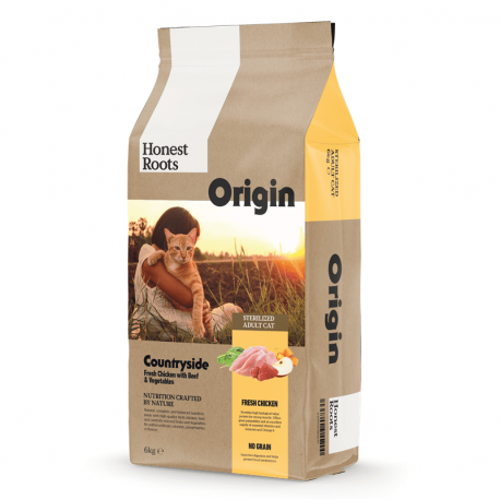 Honest Roots Origin Countryside Pienso Natural Para Gatos Esterilizados con Pollo y Vacuno