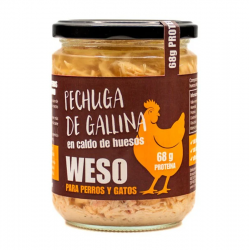 Weso Pechuga de Gallina en Caldo de Huesos para Perros y Gatos