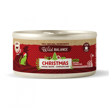 Wild Balance Barf Christmas Comida Húmeda Para Gatos con Pavo y Pescado Especial Navidad