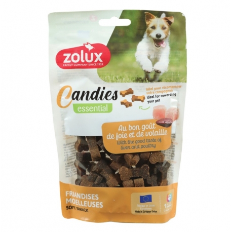 Zolux Candies Mini Huesos Snack para Perros Pequeños con Aves e Hígado