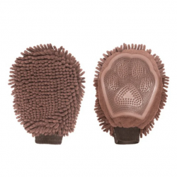 Dog Gone Smart Manopla de Microfibra y Goma Para Perros y Gatos Color Marrón