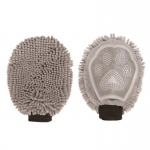 Dog Gone Smart Manopla de Microfibra y Goma Para Perros y Gatos Color Gris