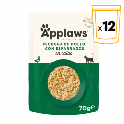 Applaws Sobres de Comida Húmeda en Caldo para Gatos con Pollo y Espárragos