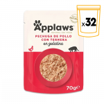 Applaws Sobres de Comida Húmeda en Gelatina para Gatos con Pollo y Ternera